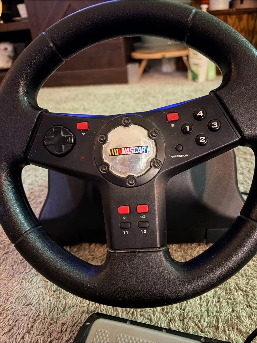 Logitech Black Steering Wheel and Gray Pedal Set with NASCAR Badge